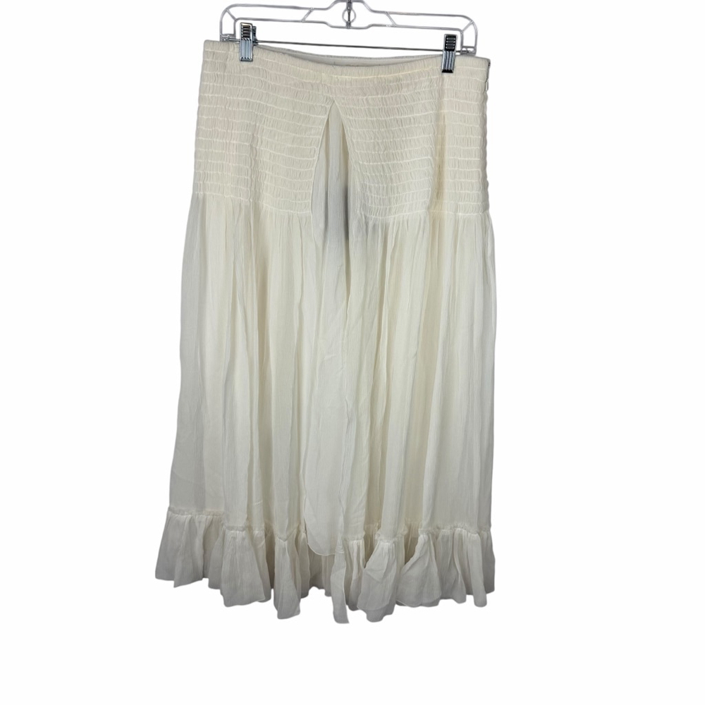 Chloe 100% Silk Smocked Maxi Skirt Iconic Milk Ivory Double Layer NWT US 8–10 - Picture 2 of 13